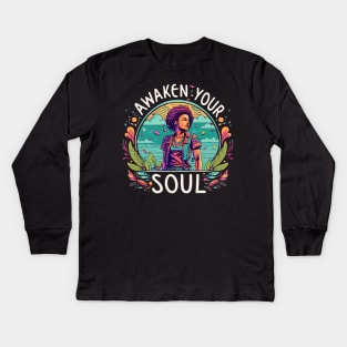 Awaken your soul Kids Long Sleeve T-Shirt